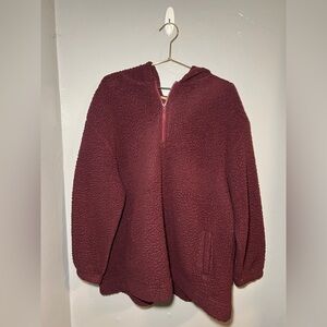 Cozy Burgundy Sherpa Jacket